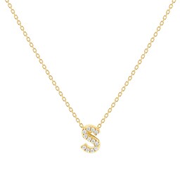 37050107 - Tiny Treasures 18ct Yellow Gold 0.05ct Love Letter S Necklace