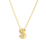 Roberto Coin Tiny Treasures 18ct Yellow Gold 0.05ct Love Letter S Necklace