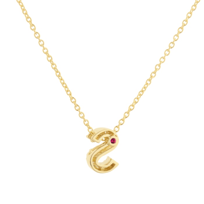 Roberto Coin Tiny Treasures 18ct Yellow Gold 0.05ct Love Letter S Necklace