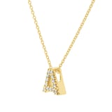 Roberto Coin Tiny Treasures 18ct Yellow Gold 0.06ct Love Letter A Necklace