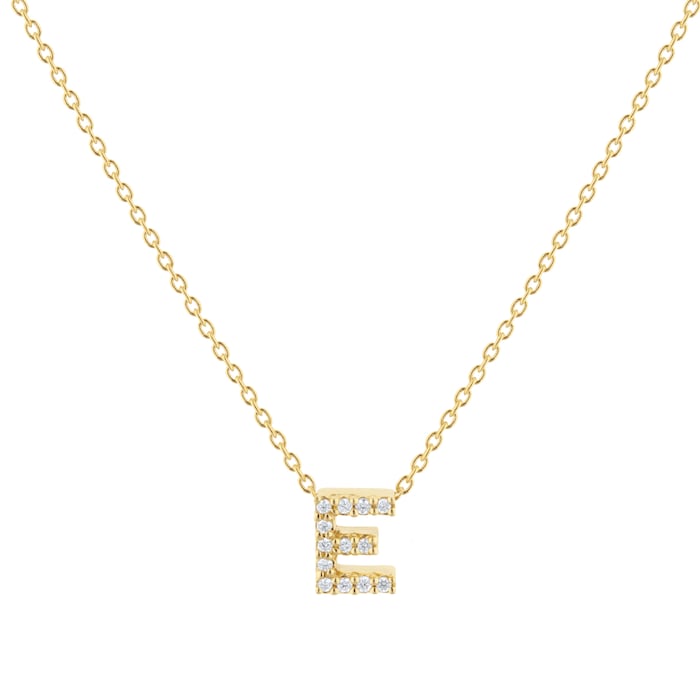 Roberto Coin Tiny Treasures 18ct Yellow Gold 0.06ct Love Letter E Necklace
