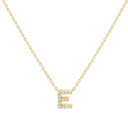 37050109 - Tiny Treasures 18ct Yellow Gold 0.06ct Love Letter E Necklace