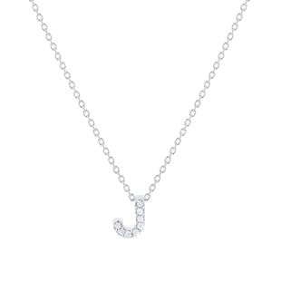 Roberto Coin Tiny Treasures 18ct White Gold 0.04ct Love Letter J Necklace