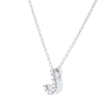 Roberto Coin Tiny Treasures 18ct White Gold 0.04ct Love Letter J Necklace