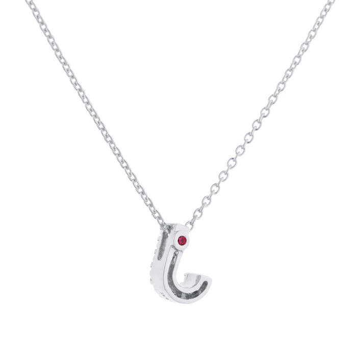 Roberto Coin Tiny Treasures 18ct White Gold 0.04ct Love Letter J Necklace