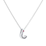 Roberto Coin Tiny Treasures 18ct White Gold 0.04ct Love Letter J Necklace