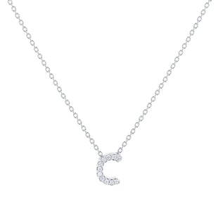Roberto Coin Tiny Treasures 18ct White Gold 0.05ct Love Letter C Necklace