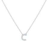 Roberto Coin Tiny Treasures 18ct White Gold 0.05ct Love Letter C Necklace