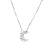 Roberto Coin Tiny Treasures 18ct White Gold 0.05ct Love Letter C Necklace