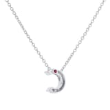 Roberto Coin Tiny Treasures 18ct White Gold 0.05ct Love Letter C Necklace