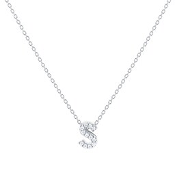 37050112 - Tiny Treasures 18ct White Gold 0.05ct Love Letter S Necklace