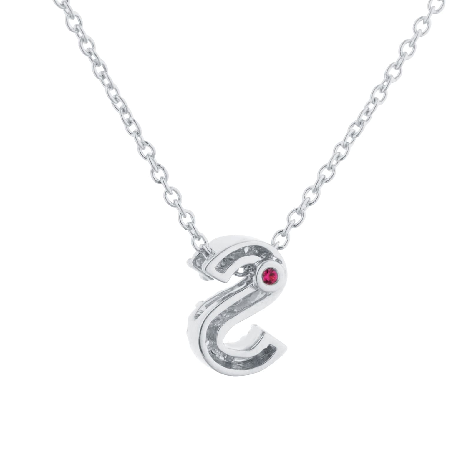 Roberto Coin Tiny Treasures 18ct White Gold 0.05ct Love Letter S Necklace Roberto Coin Tiny Treasures 18ct White Gold 0.05ct Love Letter S Necklace