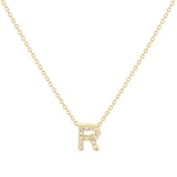 Roberto Coin Tiny Treasures 18ct Yellow Gold 0.06ct Love Letter R Necklace