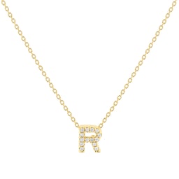 37050113 - Tiny Treasures 18ct Yellow Gold 0.06ct Love Letter R Necklace