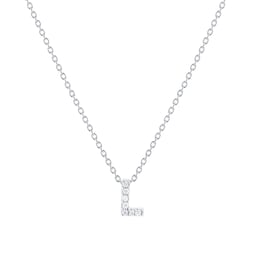 37050114 - Tiny Treasures 18ct White Gold 0.03ct Love Letter L Necklace