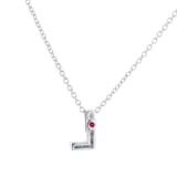 Roberto Coin Tiny Treasures 18ct White Gold 0.03ct Love Letter L Necklace