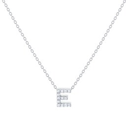37050115 - Tiny Treasures 18ct White Gold 0.06ct Love Letter E Necklace