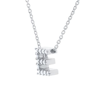 Roberto Coin Tiny Treasures 18ct White Gold 0.06ct Love Letter E Necklace Roberto Coin Tiny Treasures 18ct White Gold 0.06ct Love Letter E Necklace