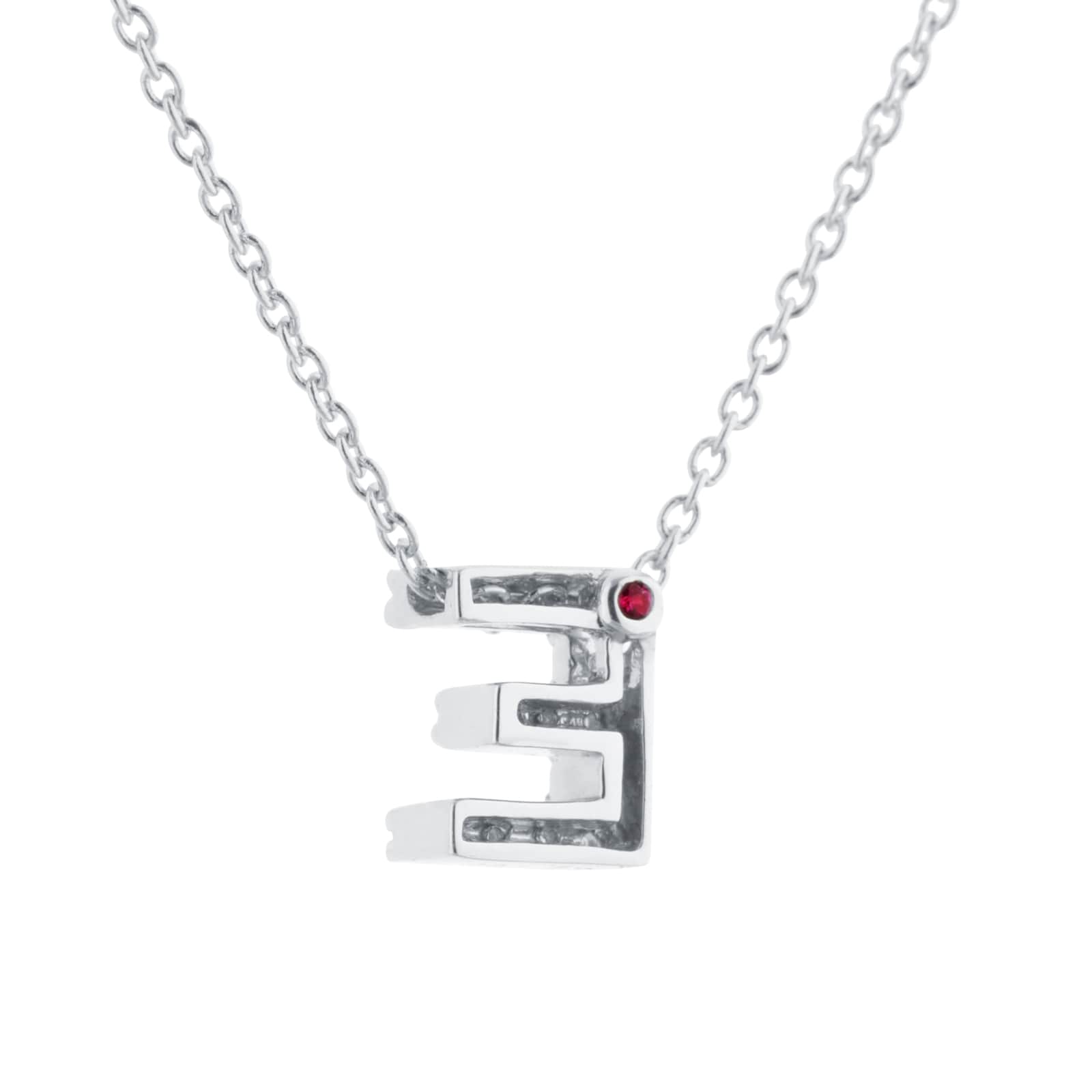 Roberto Coin Tiny Treasures 18ct White Gold 0.06ct Love Letter E Necklace Roberto Coin Tiny Treasures 18ct White Gold 0.06ct Love Letter E Necklace