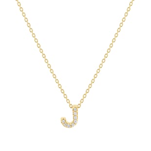 Roberto Coin Tiny Treasures 18ct Yellow Gold 0.04ct Love Letter J Necklace