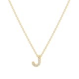 Roberto Coin Tiny Treasures 18ct Yellow Gold 0.04ct Love Letter J Necklace