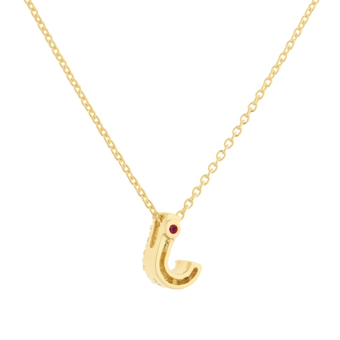 Roberto Coin Tiny Treasures 18ct Yellow Gold 0.04ct Love Letter J Necklace