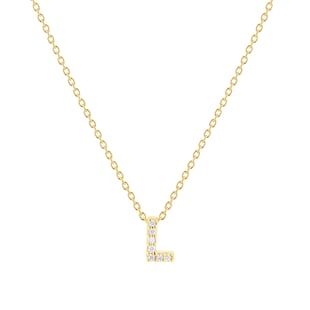 Roberto Coin Tiny Treasures 18ct Yellow Gold 0.03ct Love Letter L Necklace
