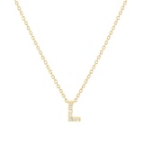 Roberto Coin Tiny Treasures 18ct Yellow Gold 0.03ct Love Letter L Necklace