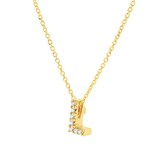 Roberto Coin Tiny Treasures 18ct Yellow Gold 0.03ct Love Letter L Necklace