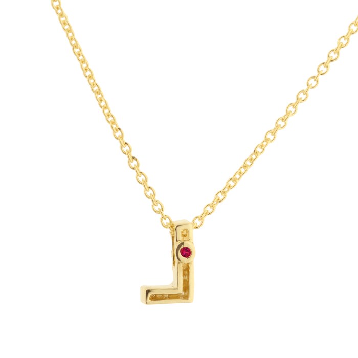 Roberto Coin Tiny Treasures 18ct Yellow Gold 0.03ct Love Letter L Necklace