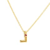 Roberto Coin Tiny Treasures 18ct Yellow Gold 0.03ct Love Letter L Necklace