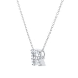 Roberto Coin Tiny Treasures 18ct White Gold 0.06ct Love Letter R Necklace
