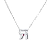 Roberto Coin Tiny Treasures 18ct White Gold 0.06ct Love Letter R Necklace