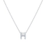 Roberto Coin Tiny Treasures 18ct White Gold 0.06ct Love Letter H Necklace