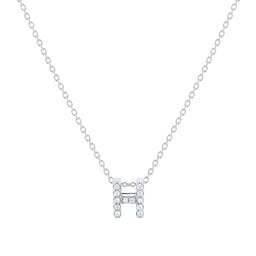 37050119 - Tiny Treasures 18ct White Gold 0.06ct Love Letter H Necklace