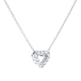 Roberto Coin Tiny Treasures 18ct White Gold 0.10ct Diamond & 0.10ct Sapphire Heart Necklace