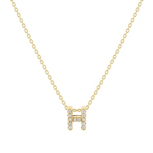 Roberto Coin Tiny Treasures 18ct Yellow Gold 0.06ct Love Letter H Necklace