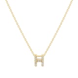 Roberto Coin Tiny Treasures 18ct Yellow Gold 0.06ct Love Letter H Necklace