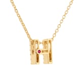 Roberto Coin Tiny Treasures 18ct Yellow Gold 0.06ct Love Letter H Necklace