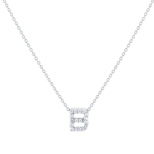 Roberto Coin Tiny Treasures 18ct White Gold 0.06ct Love Letter B Necklaces