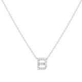 Roberto Coin Tiny Treasures 18ct White Gold 0.06ct Love Letter B Necklaces
