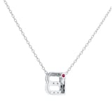 Roberto Coin Tiny Treasures 18ct White Gold 0.06ct Love Letter B Necklaces