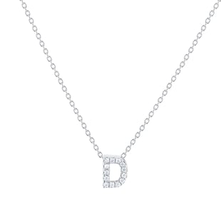 Roberto Coin Tiny Treasures 18ct White Gold 0.06ct Love Letter D Necklaces