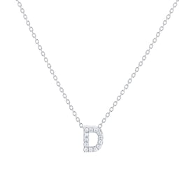 37050123 - Tiny Treasures 18ct White Gold 0.06ct Love Letter D Necklaces