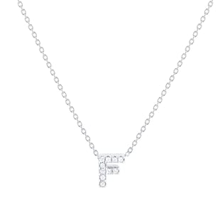Roberto Coin Tiny Treasures 18ct White Gold 0.05ct Love Letter F Necklaces