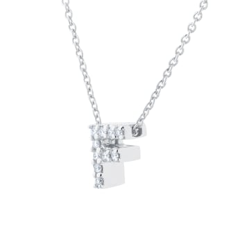 Roberto Coin Tiny Treasures 18ct White Gold 0.05ct Love Letter F Necklaces Roberto Coin Tiny Treasures 18ct White Gold 0.05ct Love Letter F Necklaces
