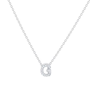 Roberto Coin Tiny Treasures 18ct White Gold 0.06ct Love Letter G Necklaces