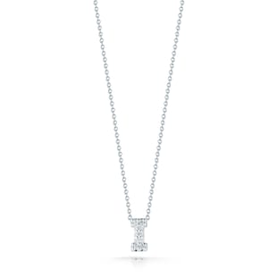 Roberto Coin Tiny Treasures 18ct White Gold 0.03ct Love Letter I Necklaces