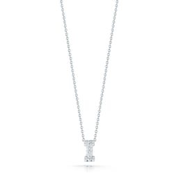 37050126 - Tiny Treasures 18ct White Gold 0.03ct Love Letter I Necklaces