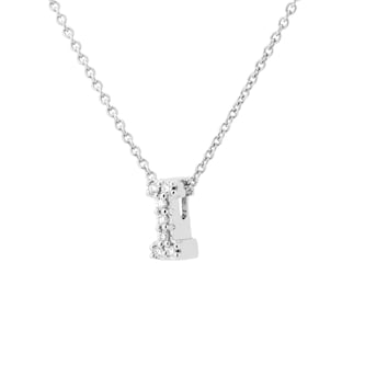 Roberto Coin Tiny Treasures 18ct White Gold 0.03ct Love Letter I Necklaces